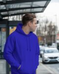 blue hoodie side mockey